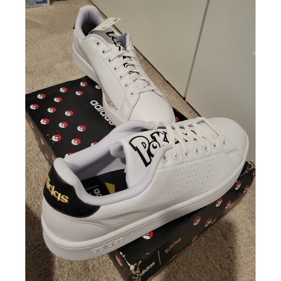 Adidas Advantage x Pokemon Cloud White Men's 10.5 Pikachu Lightning NWT and Box - Picture 12 of 16